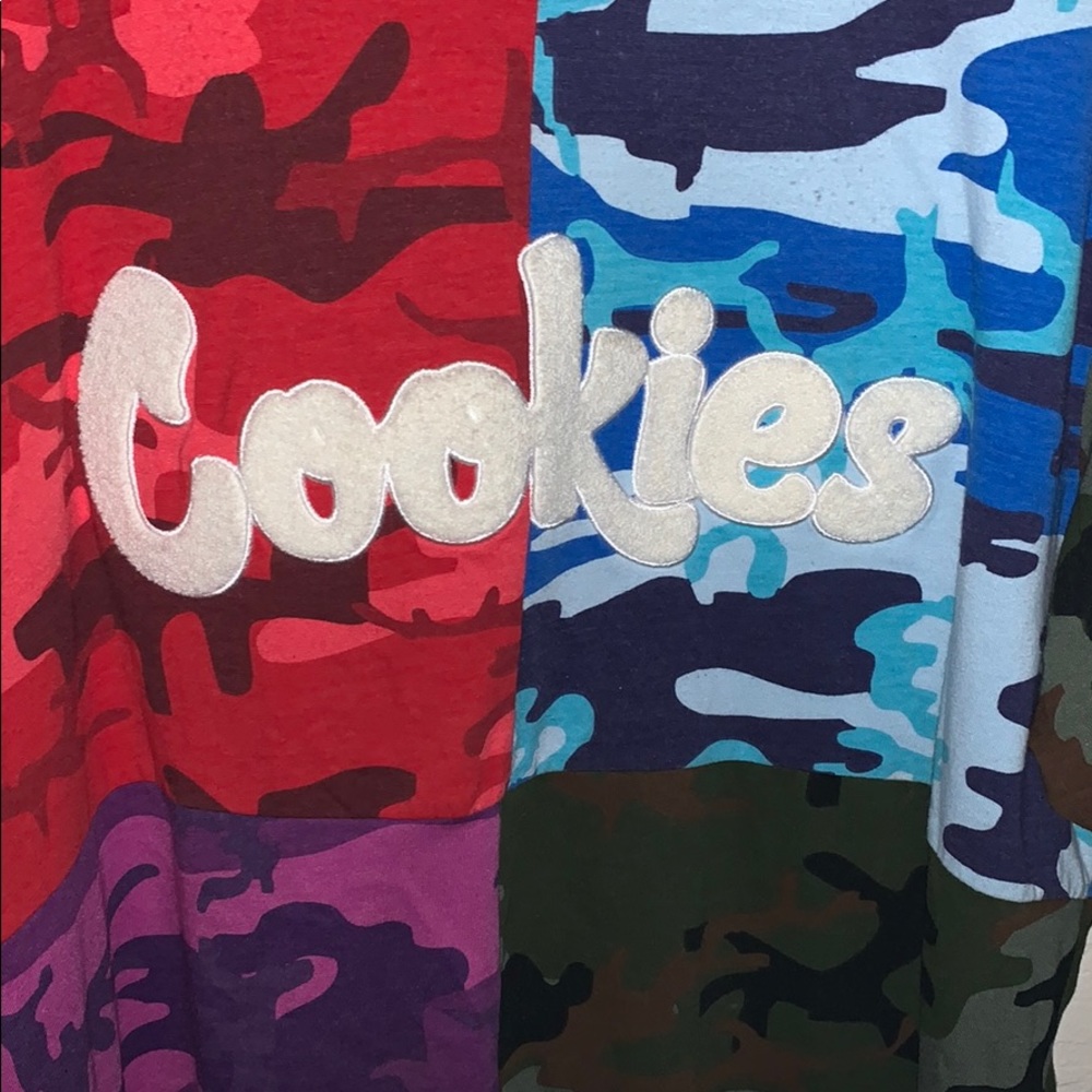 multi color camo cookies shirt